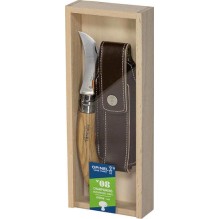 Opinel No.8 Σουγιάς Καφέ σε Δερμάτινη Θήκη