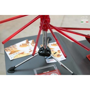Marcato Ιταλίας Στεγνωτήρι Ζυμαρικών Design 16 Ράβδους Max Αντοχή 2kg Βάση Αλουμινίου-πλαστικοί Ράβδοι Κόκκινο