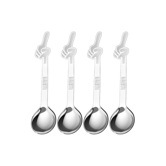 Bialetti Perfetto Σετ Κουτάλια Καφέ/Τσαγιού Ασημί 4τμχ