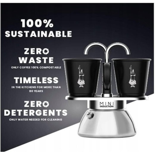 Bialetti Mini Express Induction Μπρίκι Espresso Μαύρο