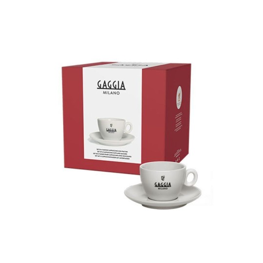 Gaggia Milano Σετ Φλιτζάνια Cappuccino Κεραμικά Λευκά 4τμχ
