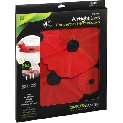 Charles Viancin Poppy Set Aus 4 Silikon-deckeln 28 23 15 10cm