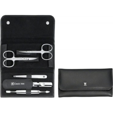 Zwilling J.A. Henckels Push Button Σετ Μανικιούρ/Πεντικιούρ Leather Case, Black, 5 Pcs 97458-004