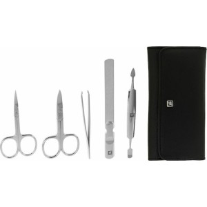 Zwilling J.A. Henckels Push Button Σετ Μανικιούρ/Πεντικιούρ Leather Case, Black, 5 Pcs 97458-004