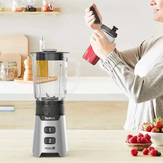 Tefal Minimix Μπλέντερ με Γυάλινη Κανάτα 700 ml 400W Ασημί