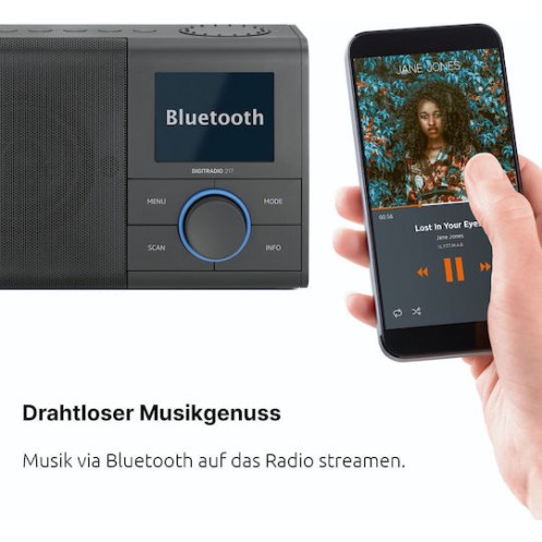 Technisat DigitRadio 217 Φορητό Ραδιόφωνο Ρεύματος / Μπαταρίας DAB+ με Bluetooth Μαύρο