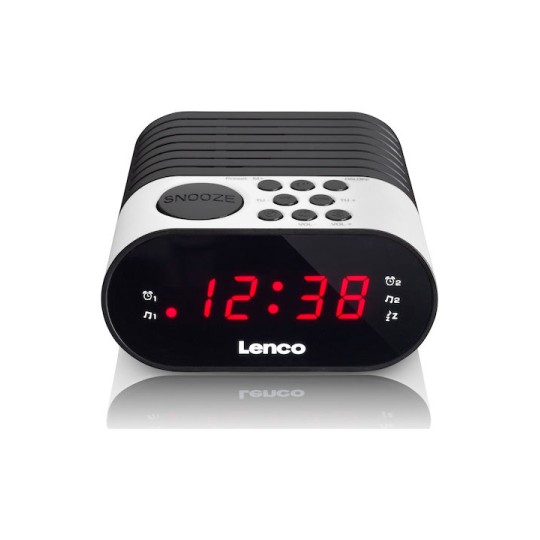 Lenco Επιτραπέζιο Ψηφιακό Ρολόι με Ξυπνητήρι & Ραδιόφωνο Λευκό CR-07