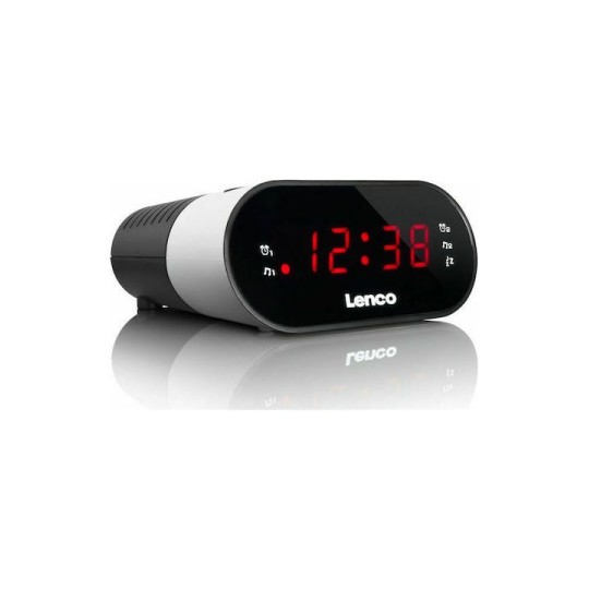Lenco Επιτραπέζιο Ψηφιακό Ρολόι με Ξυπνητήρι & Ραδιόφωνο Λευκό CR-07