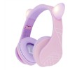 PowerLocus P2 Ασύρματα / Ενσύρματα Over Ear Ακουστικά με Ραδιόφωνο με 20 ώρες Λειτουργίας White-Purple