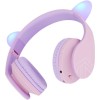 PowerLocus P2 Ασύρματα / Ενσύρματα Over Ear Ακουστικά με Ραδιόφωνο με 20 ώρες Λειτουργίας White-Purple