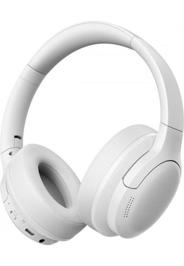 Baseus Bass BH1 Lite Ασύρματα / Ενσύρματα Over Ear Ακουστικά με 80 ώρες Λειτουργίας Λευκά