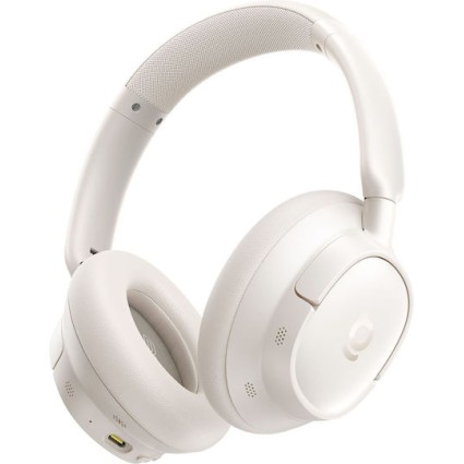 Baseus Bass BH1 NC Ασύρματα Bluetooth Over Ear Ακουστικά με 80 ώρες Λειτουργίας και Quick Charge Starlight Off-White