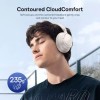 Baseus Bass BH1 NC Ασύρματα Bluetooth Over Ear Ακουστικά με 80 ώρες Λειτουργίας και Quick Charge Starlight Off-White