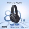 Baseus Bass BH1 NC Ασύρματα Bluetooth Over Ear Ακουστικά με 80 ώρες Λειτουργίας και Quick Charge Cosmic Black