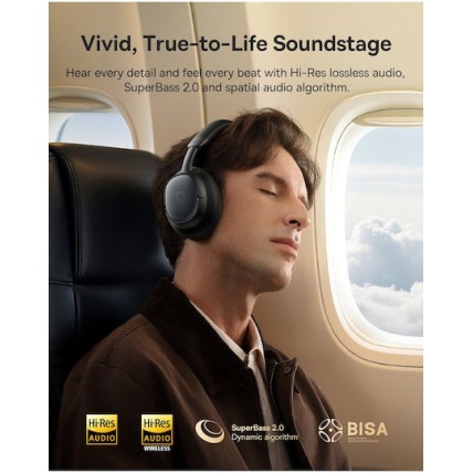 Baseus Bowie MH1 Ασύρματα Bluetooth Over Ear Ακουστικά με 80 ώρες Λειτουργίας και Quick Charge Μαύρα