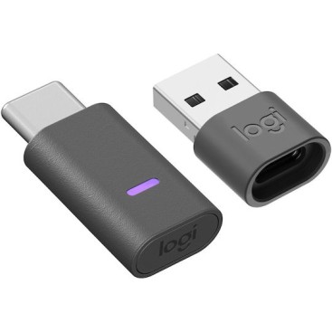 Logitech Zone 2 ES Ασύρματα On Ear Multimedia Ακουστικά με μικρόφωνο και σύνδεση Bluetooth / USB-C σε Γκρι χρώμα