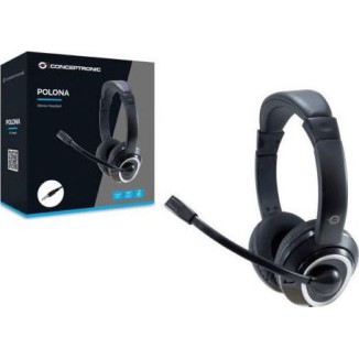 Conceptronic POLONA02BA On Ear Multimedia Ακουστικά με μικροφωνο και σύνδεση 3.5mm Jack
