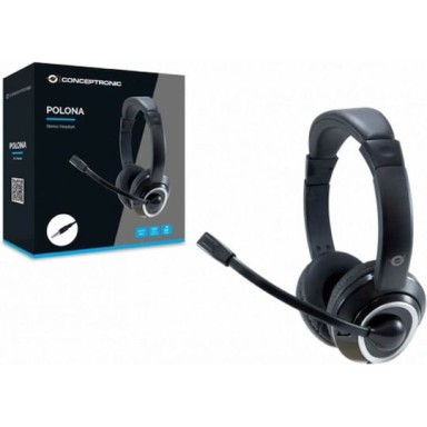 Conceptronic POLONA02BA On Ear Multimedia Ακουστικά με μικροφωνο και σύνδεση 3.5mm Jack