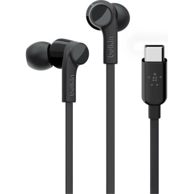 Belkin Rockstar USB-C In-ear Handsfree με Βύσμα USB-C Μαύρο