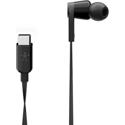 Belkin Rockstar USB-C In-ear Handsfree με Βύσμα USB-C Μαύρο