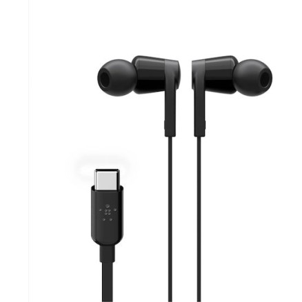 Belkin Rockstar USB-C In-ear Handsfree με Βύσμα USB-C Μαύρο