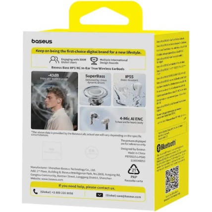 Baseus In-ear Bluetooth Handsfree Ακουστικά Λευκά