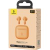 Baseus Bass BS2 Lite In-ear Bluetooth Handsfree Ακουστικά με Αντοχή στον Ιδρώτα και Θήκη Φόρτισης Πορτοκαλί