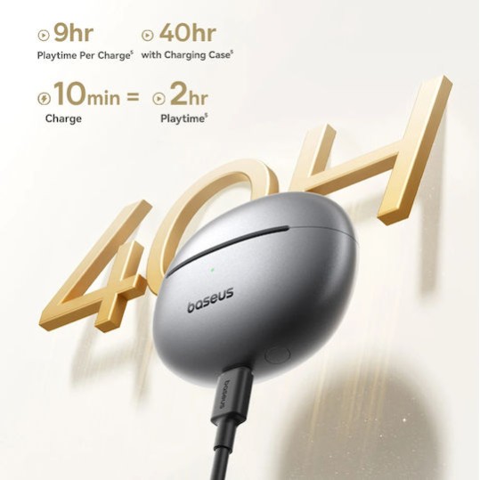 Baseus Bowie MC1 Pro Open Ear Bluetooth Handsfree Ακουστικά με Αντοχή στον Ιδρώτα και Θήκη Φόρτισης Μαύρα