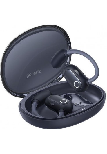 Baseus Eli Sport 2 Open Ear Bluetooth Handsfree Ακουστικά με Αντοχή στον Ιδρώτα και Θήκη Φόρτισης Μαύρα