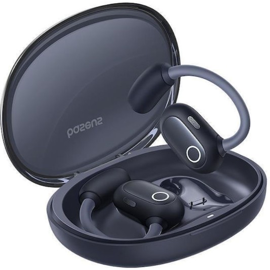 Baseus Eli Sport 2 Open Ear Bluetooth Handsfree Ακουστικά με Αντοχή στον Ιδρώτα και Θήκη Φόρτισης Μαύρα