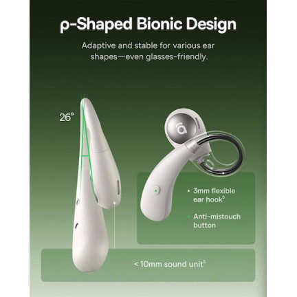 Baseus Eli Sport 2 Open Ear Bluetooth Handsfree Ακουστικά με Αντοχή στον Ιδρώτα και Θήκη Φόρτισης Λευκά