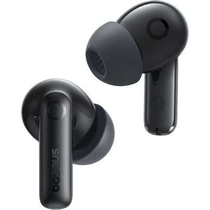 Baseus Bass BP1 Pro In-ear Bluetooth Handsfree Ακουστικά με Αντοχή στον Ιδρώτα και Θήκη Φόρτισης Cosmic Black