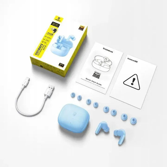 Baseus Bass BP1 Pro In-ear Bluetooth Handsfree Ακουστικά με Αντοχή στον Ιδρώτα και Θήκη Φόρτισης Μπλε