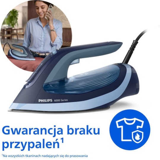 Philips 6000 Series Σίδερο Ατμού 2600W με Συνεχόμενη Παροχή Ατμού 45gr/min