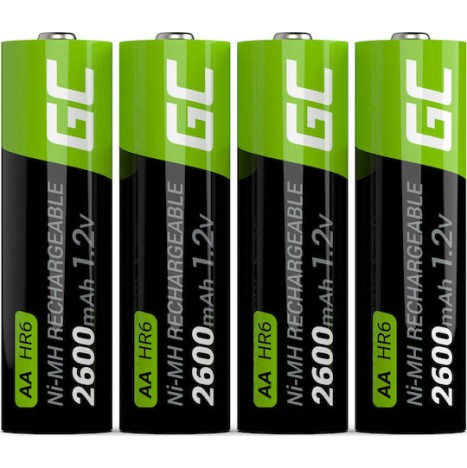 Green Cell Επαναφορτιζόμενες Μπαταρίες AA Ni-MH 2600mAh 1.2V 4τμχ
