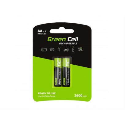 Green Cell Επαναφορτιζόμενες Μπαταρίες AA Ni-MH 2600mAh 1.2V 2τμχ
