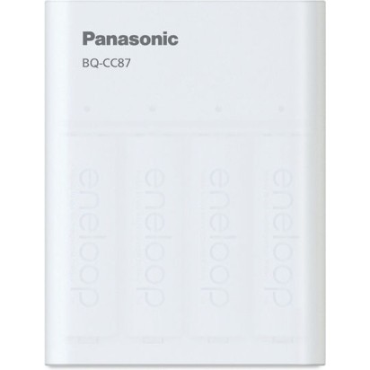 Panasonic Eneloop Smart Plus BQ-CC87 USB Φορτιστής 4 Μπαταριών Ni-MH Μεγέθους AA/AAA σε Λευκό χρώμα