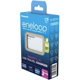 Panasonic Eneloop Smart Plus BQ-CC87 USB Φορτιστής 4 Μπαταριών Ni-MH Μεγέθους AA/AAA σε Λευκό χρώμα