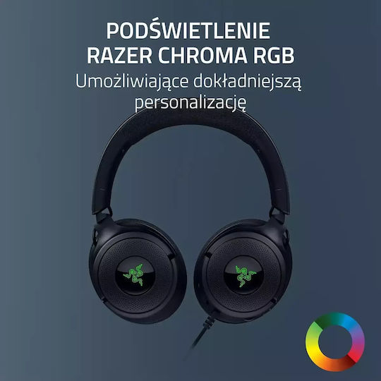 Razer Kraken V4 X Over Ear Gaming Headset με σύνδεση USB Minecraft Edition for Nintendo Switch / PC / PS4 / PS5