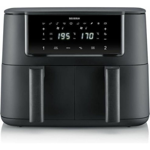 Severin Air Fryer με Διπλό Αποσπώμενο Κάδο 8lt Μαύρο FR2463