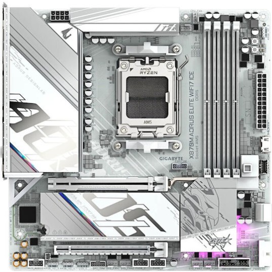 Gigabyte X870M AORUS ELITE ICE Wi-Fi Motherboard Micro ATX με AMD AM5 Socket