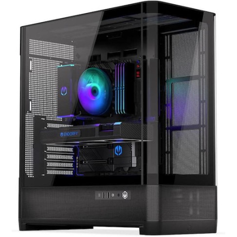 Endorfy Aquarius 8000 Flex Gaming Midi Tower Κουτί Υπολογιστή με Πλαϊνό Παράθυρο Μαύρο