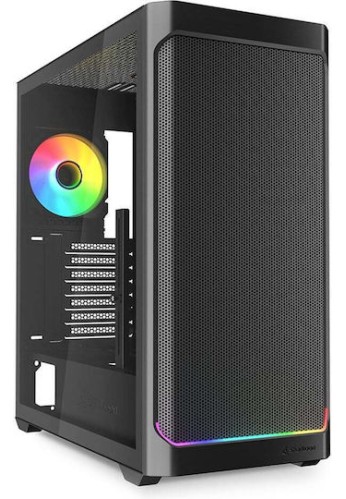 Sharkoon AK4W RGB Strip Gaming Midi Tower Κουτί Υπολογιστή με Πλαϊνό Παράθυρο Μαύρο