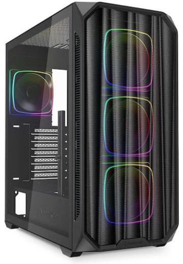 Sharkoon AK5M RGB Gaming Midi Tower Κουτί Υπολογιστή με Πλαϊνό Παράθυρο Μαύρο