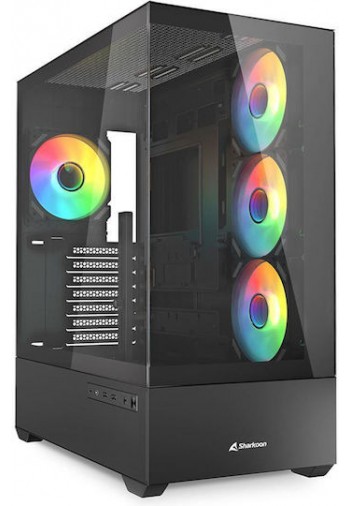 Sharkoon AK6 RGB Midi Tower Κουτί Υπολογιστή Μαύρο
