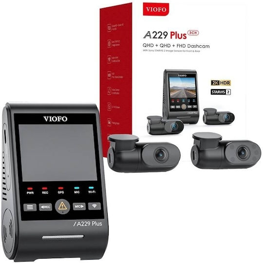 Viofo A229 Plus 3ch 2k + 1080p Wifi Gps A229 Plus 3ch