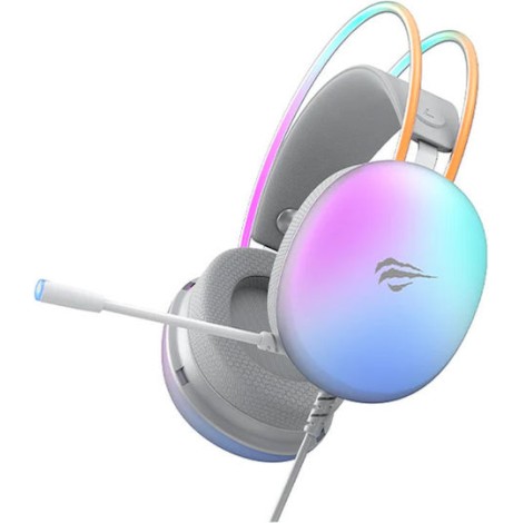 Havit H2037d Over Ear Gaming Headset με σύνδεση 2x3.5mm / USB Λευκό