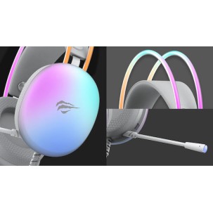 Havit H2037d Over Ear Gaming Headset με σύνδεση 2x3.5mm / USB Λευκό