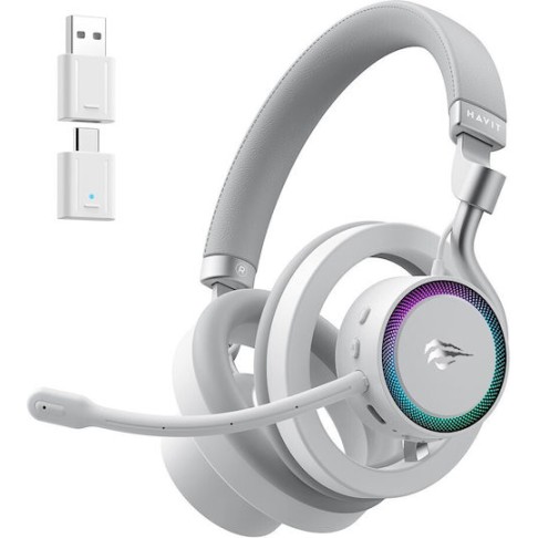 Havit Fuxi-H8 Ασύρματο On Ear Gaming Headset με σύνδεση 3.5mm / USB Λευκό for Nintendo Switch / PC / PS4 / PS5