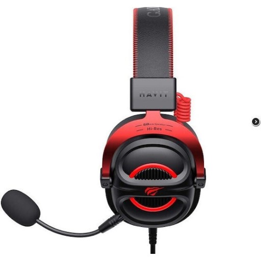 Havit H2002e Over Ear Gaming Headset με σύνδεση 3.5mm Κόκκινο